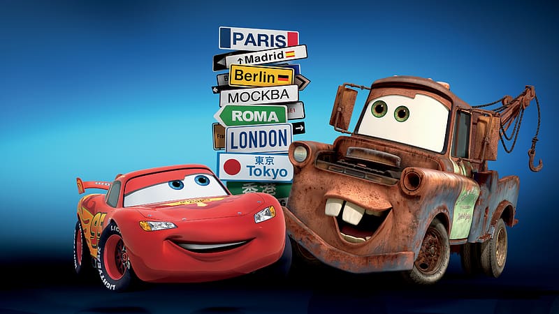 Cars, Movie, Cars 2, Mater (Cars), Lightning Mcqueen, HD wallpaper