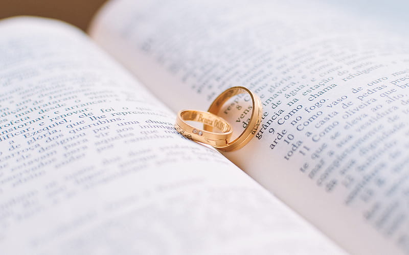 Love marriage couple ring book, HD wallpaper