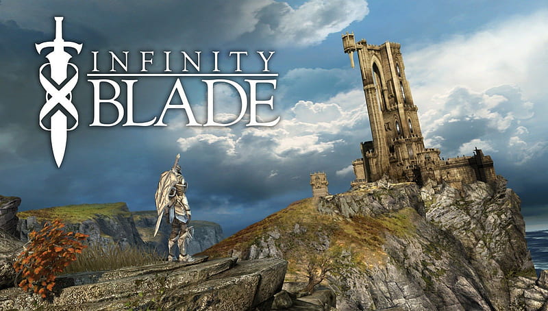 Infinity Blade, ipod, guerra, shield, ruins, video games, armor, ipad, warrior, battle, sirus, tower, weapon, sword, knight, HD wallpaper