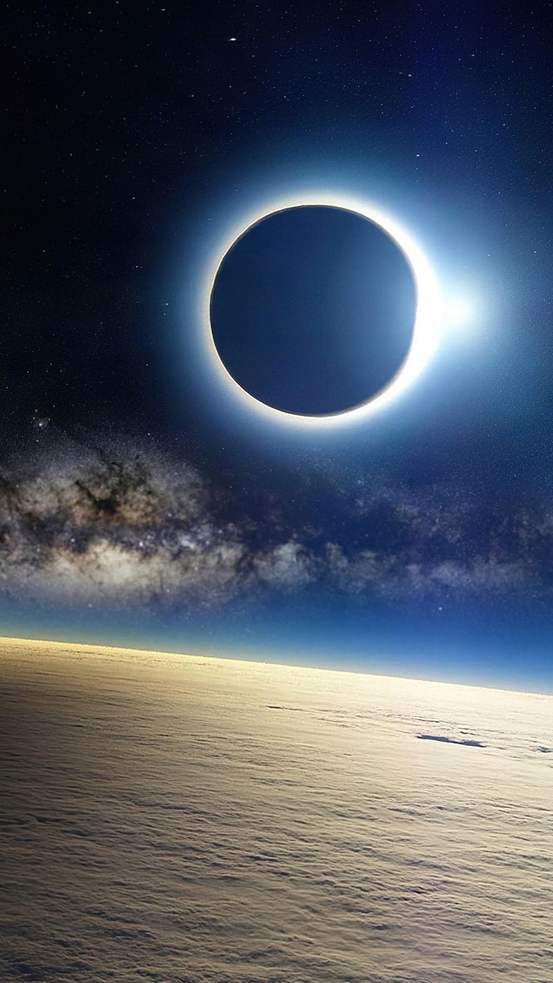 Galaxy Solar Eclipse, nature, galaxy, milky way, 8-k, HD phone wallpaper