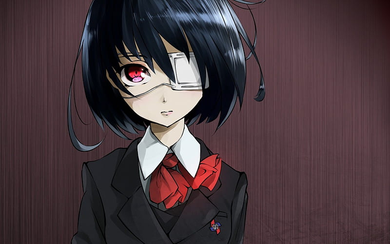 Another, Pretty, Angry, Anime, Red Eyes, Sad, Manga, bonito, Crazy, dark, Gorgeous, Mad, Bow, Awesome, Ribbon, Mean, Sinister, Emotional, Black Hair, Lovely, Eye Patch, Amazing, Upset, Uniform, Short Hair, Serious, Creepy, Misaki, Medium Hair, Scary, Mei, Anime Girl, HD wallpaper