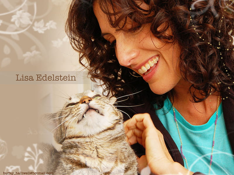 Lisa Edelstein , cuddy, house, cat, lisa edelstein, HD wallpaper