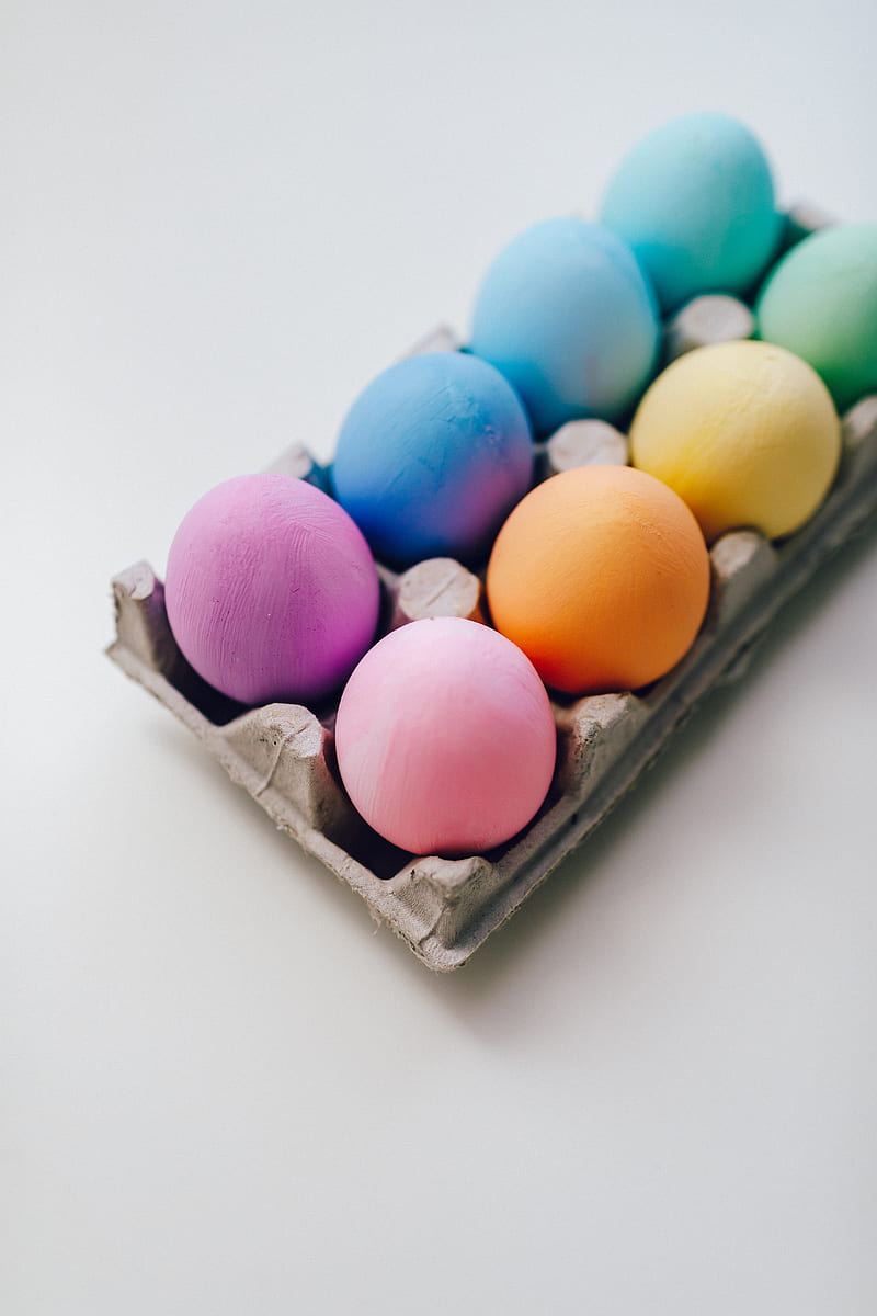 Colorful Eggs In A Carton, HD phone wallpaper