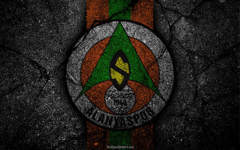 Alanyaspor, logo, art, Super Lig, soccer, football club, grunge, Alanyaspor FC, HD wallpaper