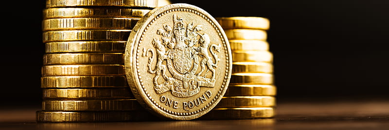 One Pound, gold, macro, currency, British, coin, pound, HD wallpaper
