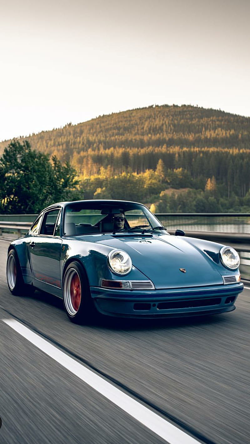 Classic Blue Porsche, america, blue classic, car, porsche, road, sports, HD phone wallpaper
