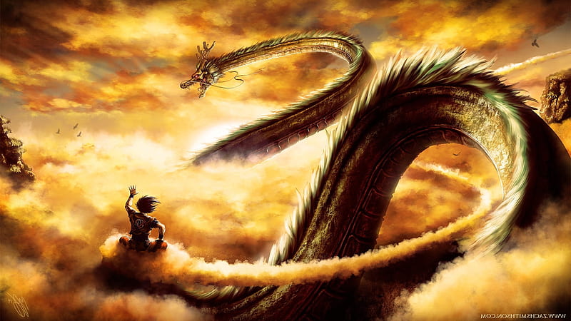 Goku & Shenron, Nimbus, HD wallpaper