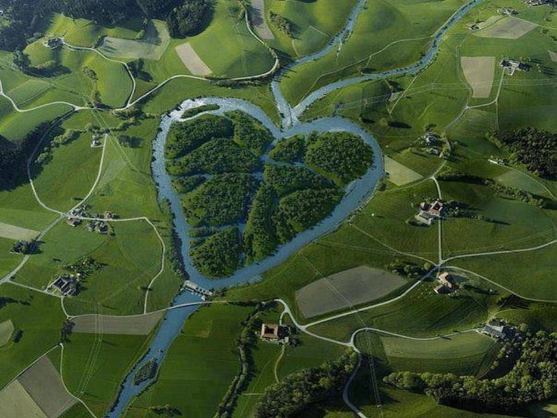 Heart River - North Dakota, USA, aerial view, flow, heart, north dakota, tributary, missouri river, HD wallpaper