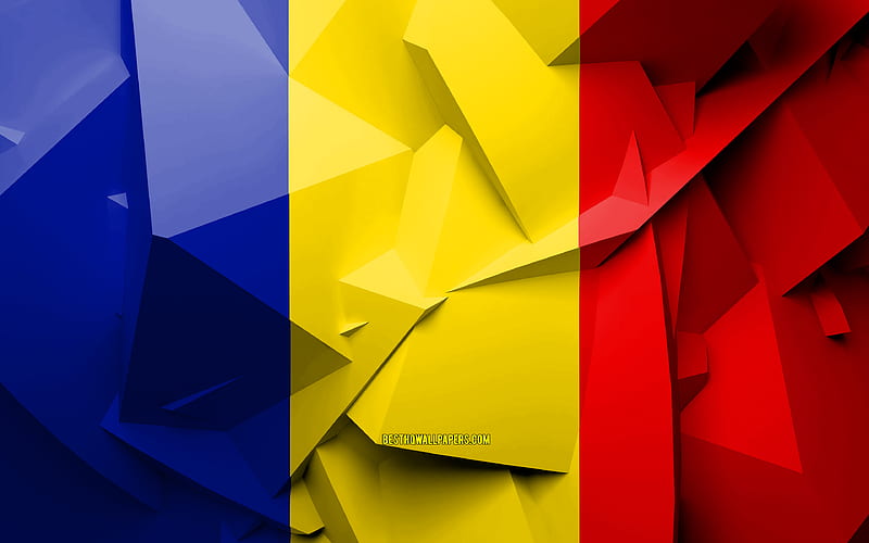 Flag of Romania, geometric art, European countries, Romanian flag, creative, Romania, Europe, Romania 3D flag, national symbols, HD wallpaper