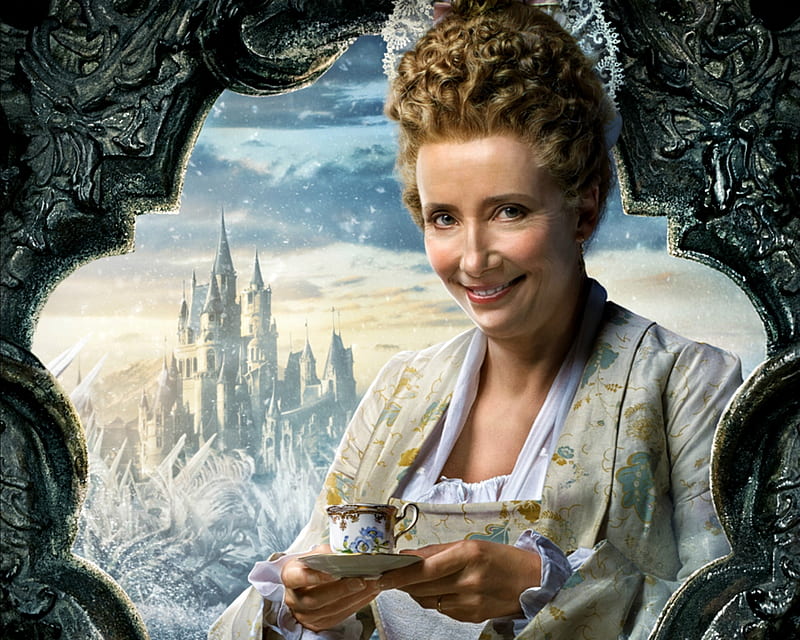 Beauty and the Beast 2017, beauty and the beast, movie, mrs potts, Emma Thompson, woman, fantasy, actress, 2017, cup, disney, HD wallpaper