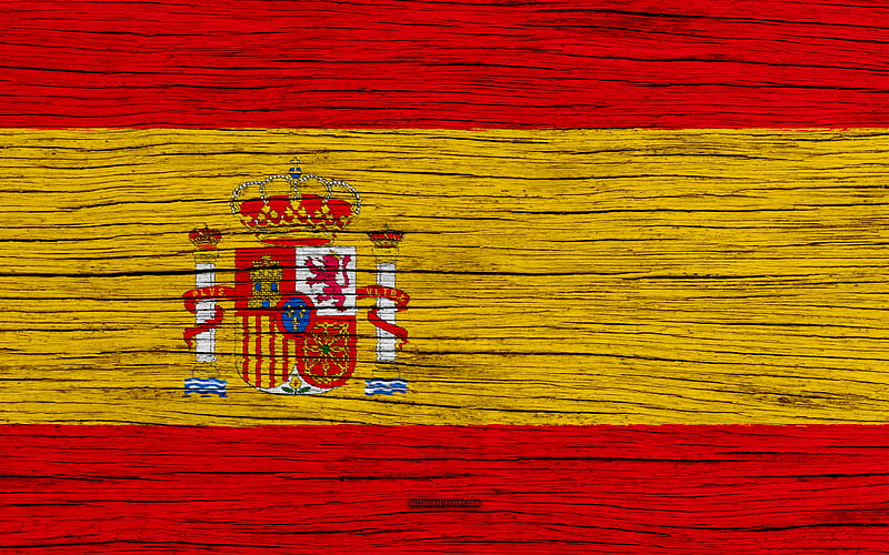 Flag of Spain Europe, wooden texture, Spanish flag, national symbols, Spain flag, art, Spain, HD wallpaper