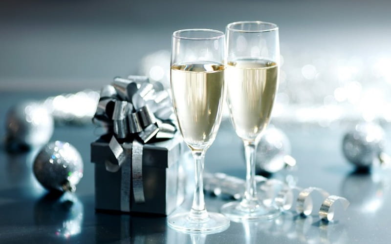 For LOVE!, bokeh, holiday, champagne, silver, gifts, HD wallpaper | Peakpx