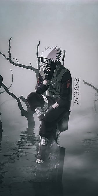 Kakashi, naruto, electric blue, HD phone wallpaper