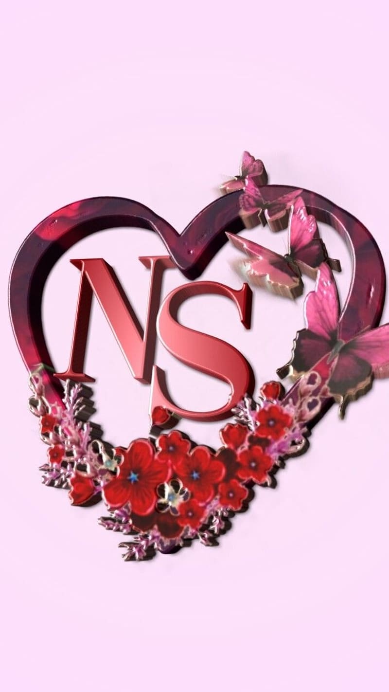 Letter SN, NS Heart Shape Logo Design. Stock Vector - Illustration of  number, template: 249312320