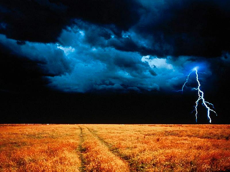 stormy weather, black, flash, clouds, sky, storm, field, stormy, weather, HD wallpaper