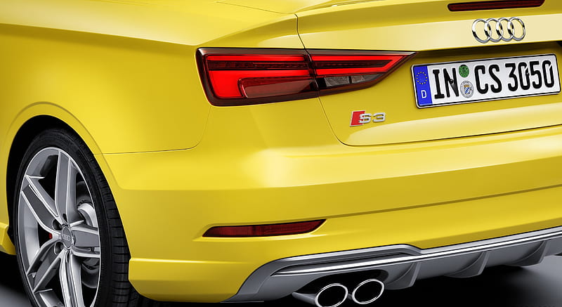 2017 Audi S3 Cabriolet (Color: Vegas Yellow) - Tail Light / Tailpipes , car, HD wallpaper