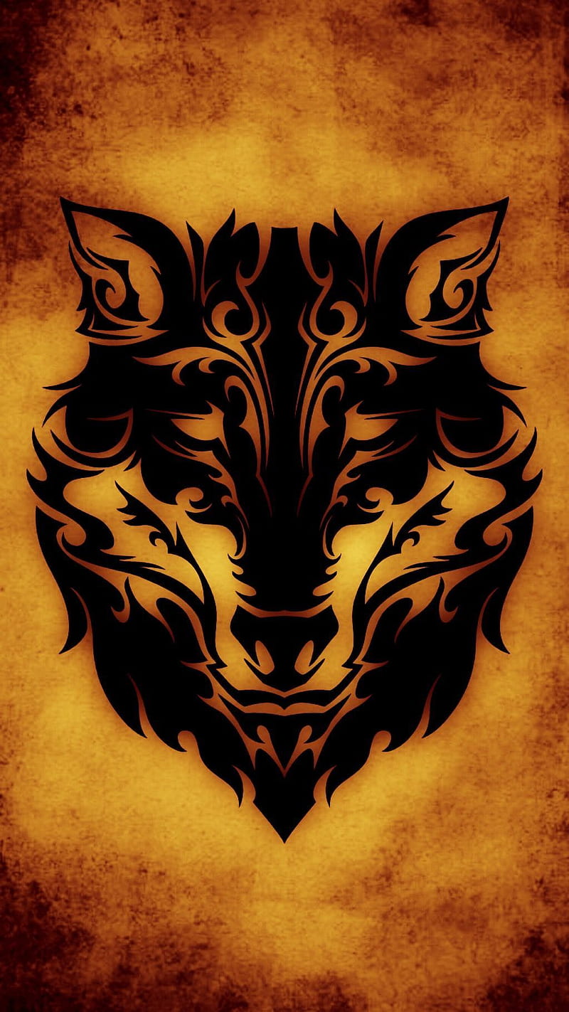 Wolf, black, king, tattoo, HD phone wallpaper