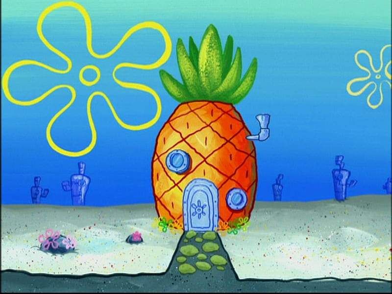 Pineapple, animation, comic, nickelodeon, sea, spongebob, squarepants, HD wallpaper