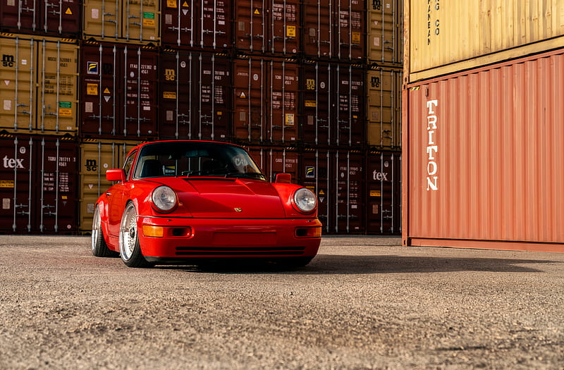 Taco Red Porsche 964 , porsche, classic-cars, cars, HD wallpaper