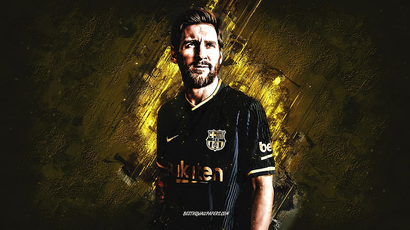 Lionel Messi Is Wearing Black Sports Dress In Yellow Shades Background Messi, HD wallpaper