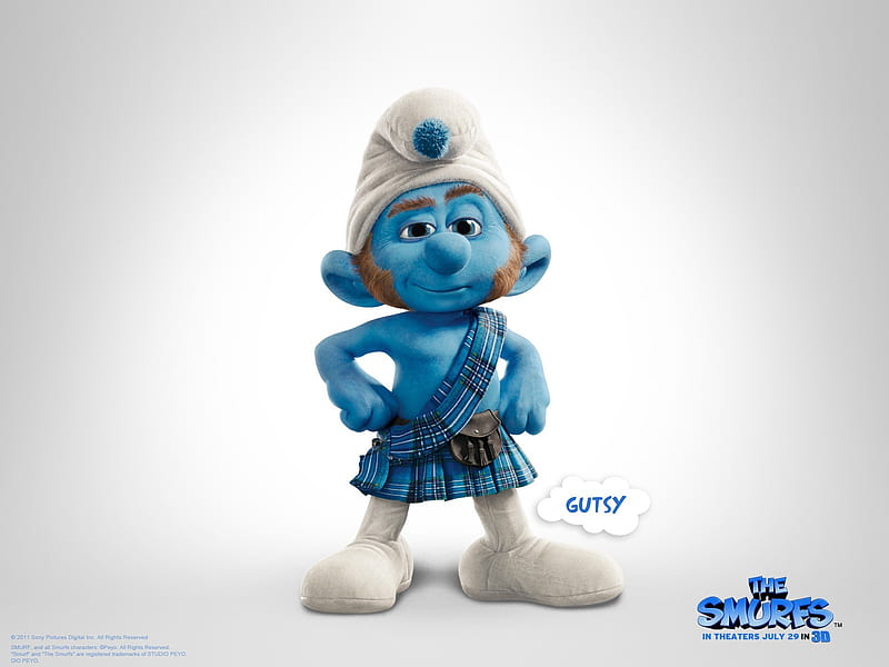 Gutsy Smurf-The Smurfs 3D Movie, HD wallpaper