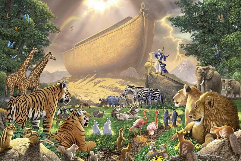 Noah's Ark, Old Testament, Noah, ark, animals, HD wallpaper | Peakpx