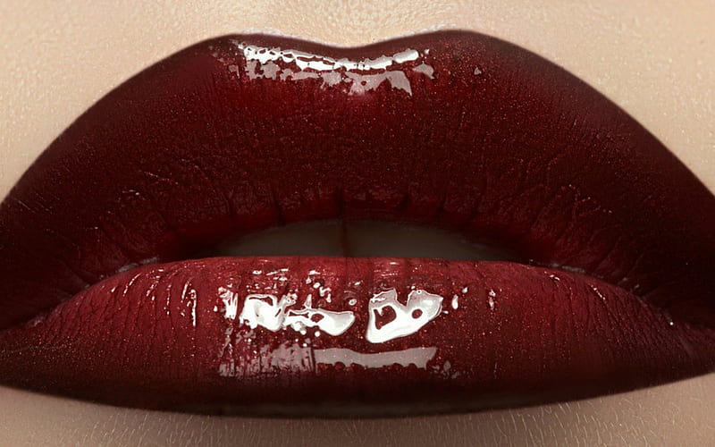 Choco lips, glossy, close up, lips, silky, HD wallpaper