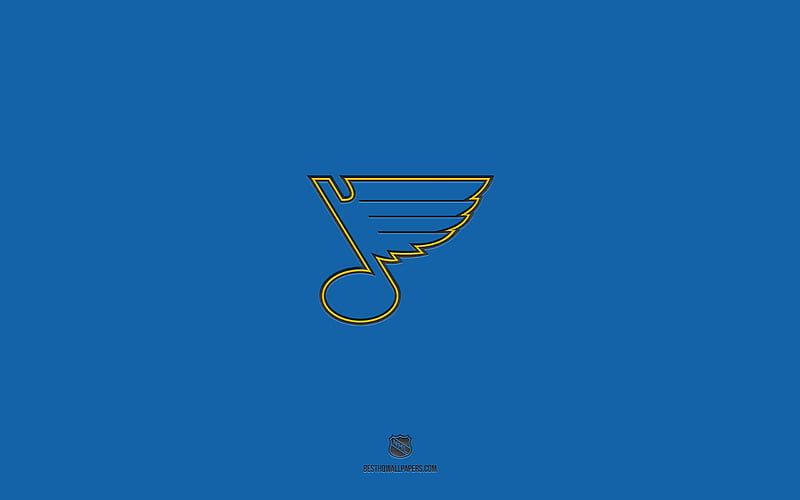 St Louis Blues, blue background, American hockey team, St Louis Blues emblem, NHL, USA, hockey, St Louis Blues logo, HD wallpaper