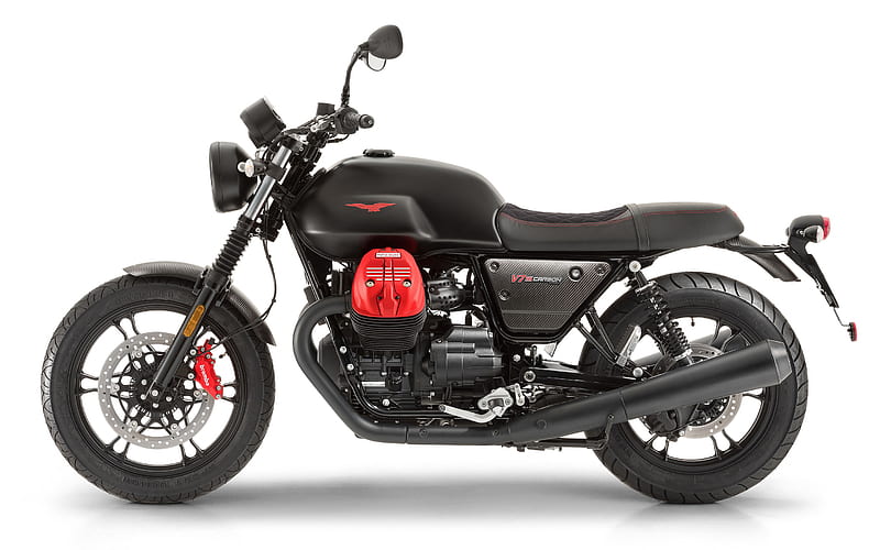Moto Guzzi V7 III Carbon, 2018 bikes, superbikes, Moto Guzzi, HD wallpaper