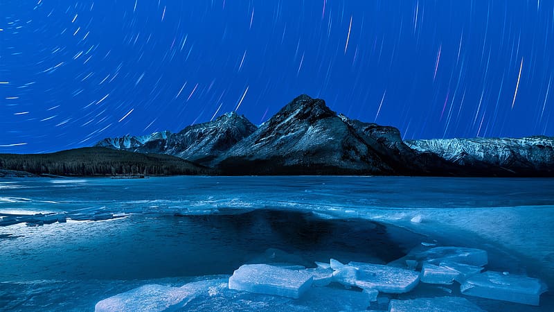 Glacier Lake Minnewanka Alberta Canada Bing, HD wallpaper