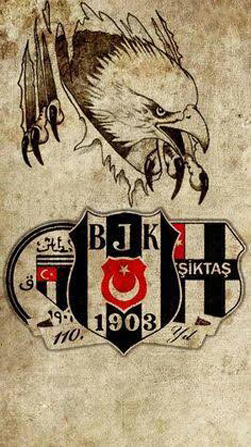 bjk, besiktas, black, blackeagle, eagle, karakartal, kartal, white, HD phone wallpaper