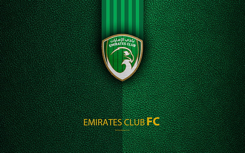 Emirates Club, FC logo, football club, leather texture, UAE League, Ras ...