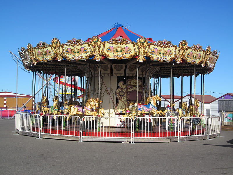 Carousel, Carousels, Fun Rides, Amusement Parks, Herne Bay, Kent, Merrygorounds, HD wallpaper