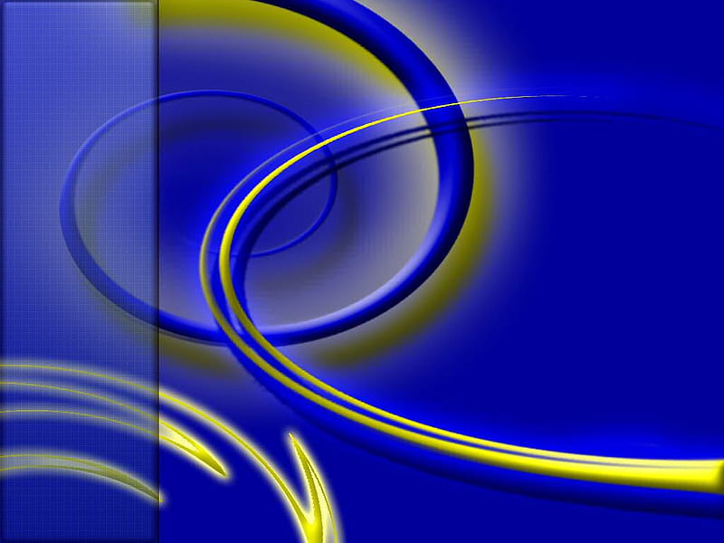 BLUE AND YELLOW, yellow, swirls, abstract, blue, HD wallpaper