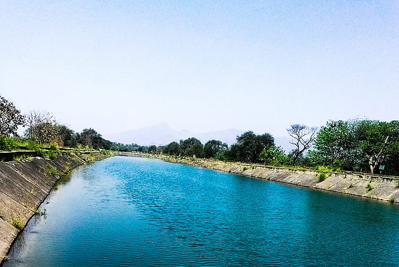 River, blue, canal, farm, farming, india, indian, punjab, reservoir, water, HD wallpaper