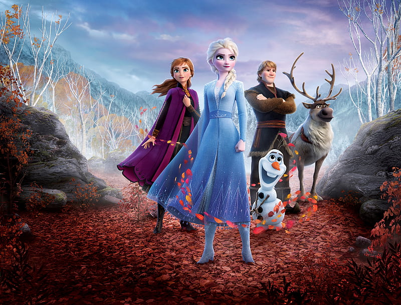 frozen 2, animation, queen elsa, kristoff, olaf, anna, artwrok, Movies, HD wallpaper