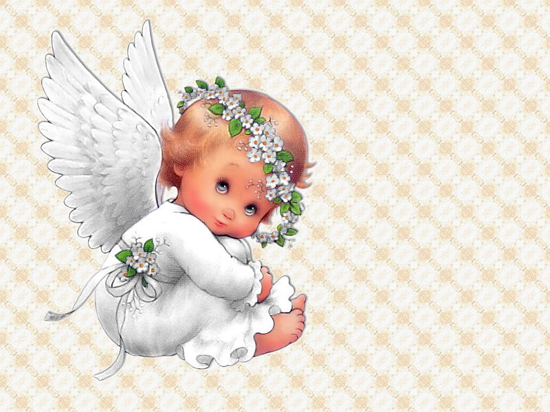 Angelito tierno, morehead, white, angel, sweet, HD wallpaper