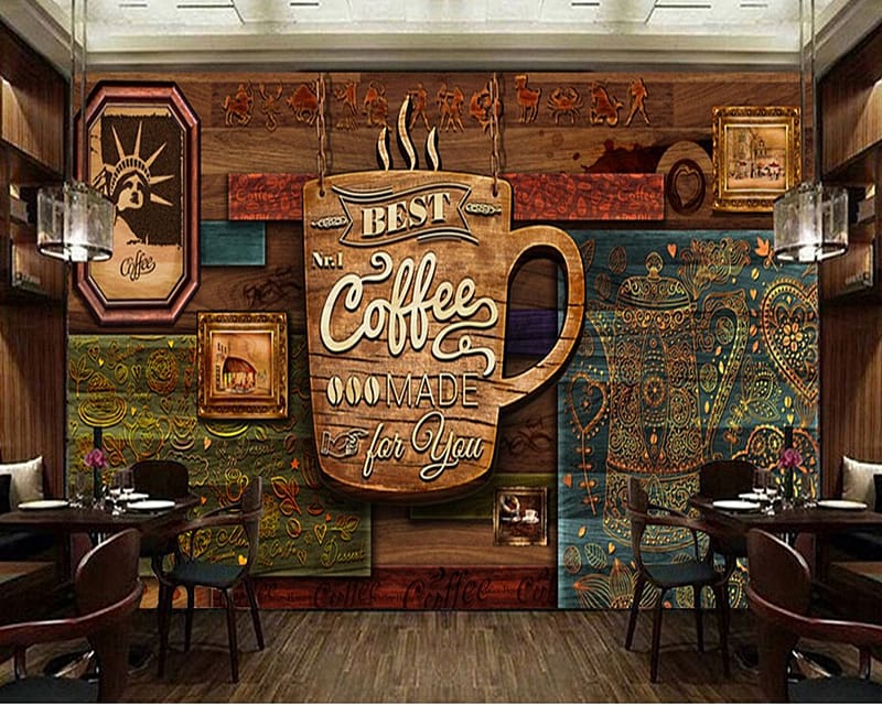 Custom Food Store, wood Pattern Coffee, 3D Retro Mural For The Restaurant  Cafe Hotel Background Wall Pvc - Fabric & Textile Wallcoverings, HD  wallpaper | Peakpx