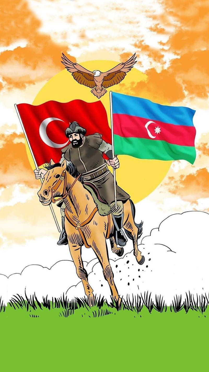 azerbaycan turkiye , azerbaijan, azeri, flag, bayraq, karabag, pakistan, turan, turk, turkey, vatan, HD phone wallpaper