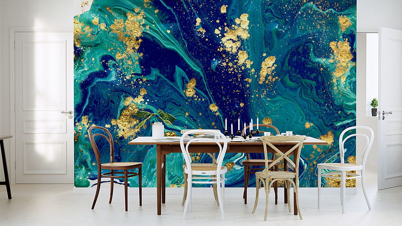 Blue Liquid Marble Marble, HD wallpaper