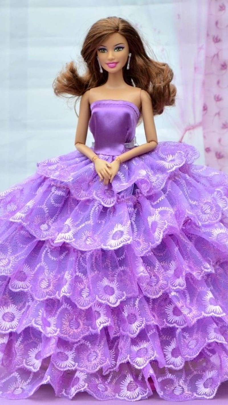 Cute Barbie Doll In Purple Dress Barbie, HD wallpaper | Peakpx