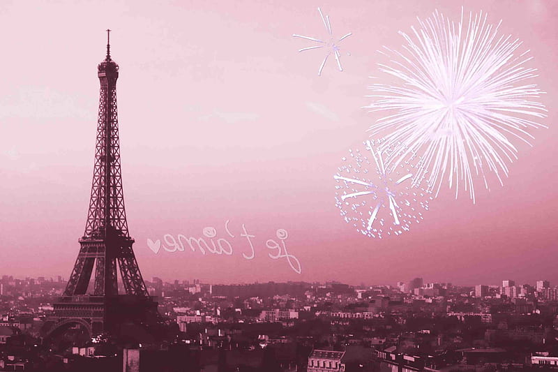 Pink Paris, Black and Pink Paris, HD wallpaper