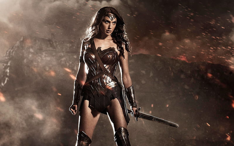 Wonder Woman In Batman Vs Superman, wonder-woman, movies, batman, superman, super-heroes, batman-vs-superman, HD wallpaper