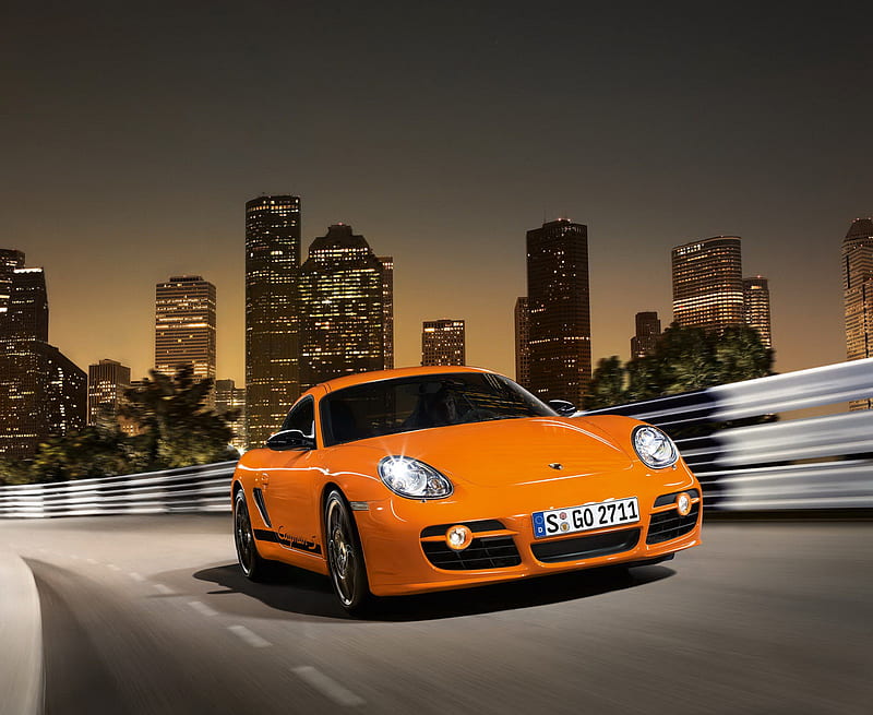 Porsche, auto, car, orange, HD wallpaper