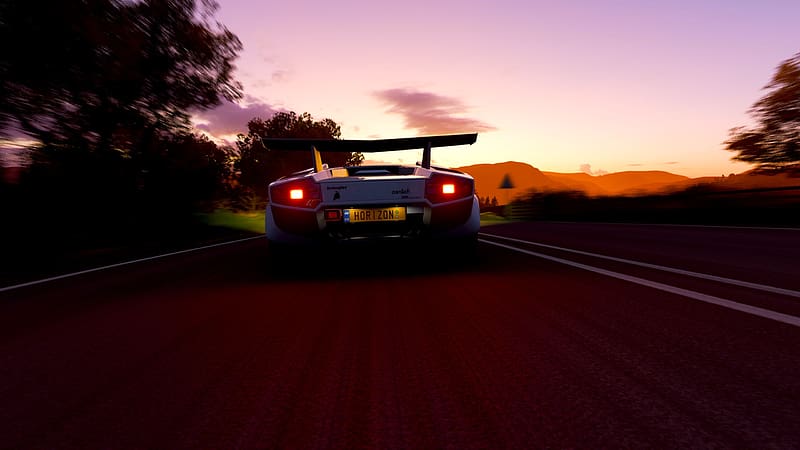 Sunset, Car, Vehicle, Lamborghini Countach, Video Game, Forza Horizon 4 ...