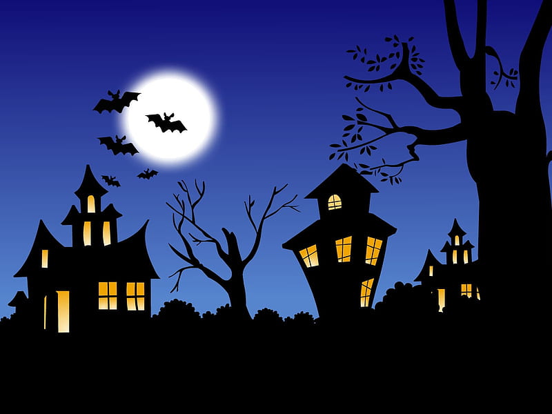 Halloween night-Happy Halloween illustration design 01, HD wallpaper