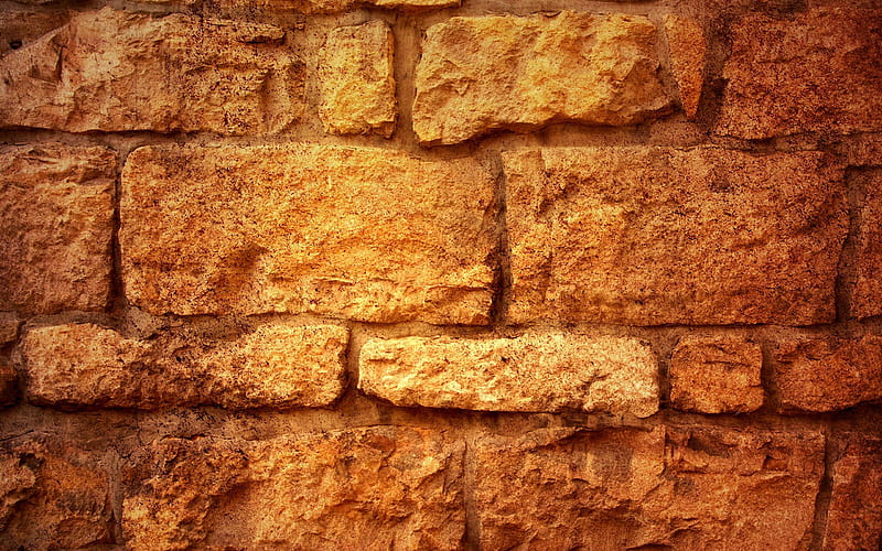brown old brickwall, close-up, brown bricks, bricks textures, brown brick wall, bricks, wall, brown brickwall, brown bricks background, HD wallpaper