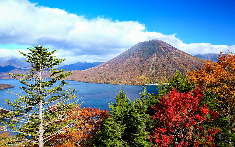 Nantai, volcano, japanese landmarks, Nikko National Park, japan, Asia, HD wallpaper