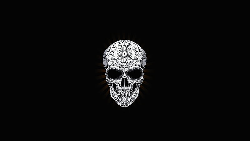 White Skull Dark , skull, dark, black, artist, artwork, digital-art, HD wallpaper