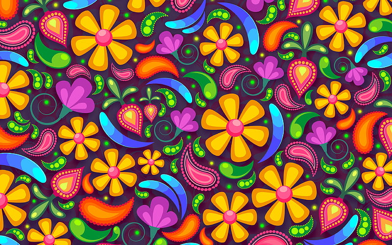 colorful flower designs patterns